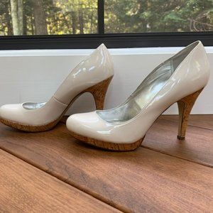 Alfani Patent Leather Cork Platform Heel Pumps